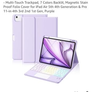 Purple Folio Cover with Multi-Touch Trackpad for iPad Air 11 Inch Bluetooth .